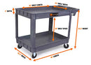 WEN 500-POUND CAPACITY 46 BY 25.5-INCH EXTRA WIDE SERVICE UTILITY CART BLACK - Like New