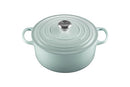 Le Creuset Enameled Cast Iron Signature Round Oven Lid, 5.5 Quart - Sea Salt - Like New