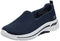 124401W Skechers women's Go Walk Arch Fit Grateful Navy/White Size 10 Wide - Like New