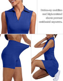 FKEEP Women's Golf Tennis Dress V-Neck with Shorts and Pocket Sapphire Blue S - Brand New