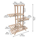Saim 5-Tier Wooden Plant Stand Shelf Flower Pot Rack Holder - Brown - Brand New