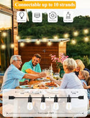 BRIGHTEVER 150FT OUTDOOR STRING LIGHTS 45+2 S14 SHATTERPROOF E12 BASE LED BULBS - Like New
