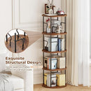 VYRIVA 4 TIER ROTATING BOOKSHELF TOWER 360° DISPLAY ROUND FSJ01ABL - BROWN - Brand New
