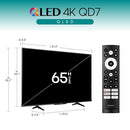 HISENSE 65-INCH CLASS QD7 SERIES QLED 4K UHD GOOGLE SMART TV (65QD7N) - BLACK - Like New