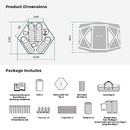 ACACIA POP UP CAMPING TENT 8 WINDOWS FOOTPRINT WATERPROOF WINDPROOF BANYAN - Like New