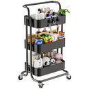 YIPPPPE 3 TIER MESH UTILITY CART, ROLLING METAL ORGANIZATION CART- BLACK - Like New