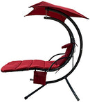 BalanceFrom Hanging Curved Chaise Lounge Chair Swing with Cushion, Pillow - Like New