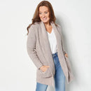 BAREFOOT‎ DREAMS COZYCHIC CABIN CABLE CARDIGAN - SIZE: WOMEN 3XL - TAUPE - Brand New