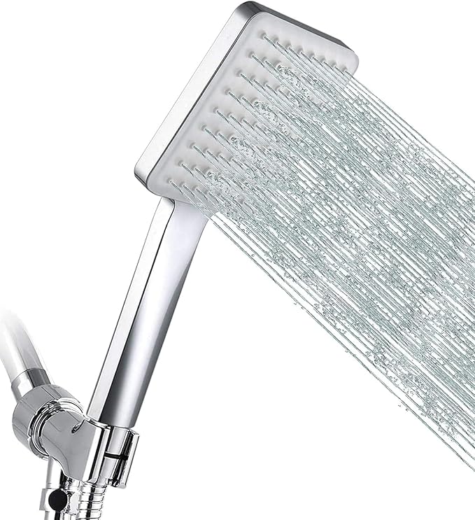 GRICH VENUS HIGH PRESSURE SHOWER HEAD, HANDHELD, 6 SPRAY MODES/SETTINGS - SILVER - Like New