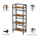 Kavfocoy Folding Bookshelf 4 Tier No Assembly Rustic Brown, 4 Tier - Brand New
