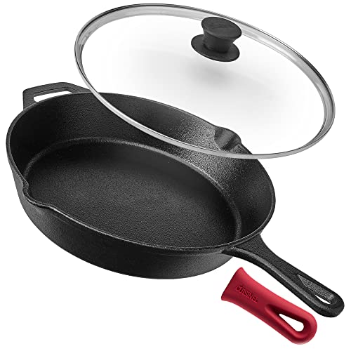 CUISINEL CAST IRON SKILLET LID 12" FRYING PAN GLASS COVER - Scratch & Dent