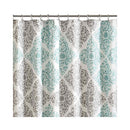 MADISON PARK SHOWER CURTAIN, CASUAL DIAMONDS  MODERN - AQUA - Like New