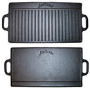 JIM BEAM PRE SEASONED DOUBLE SIDED CAST IRON GRIDDLE PAN BLACK (JB0168) - BLACK - Brand New