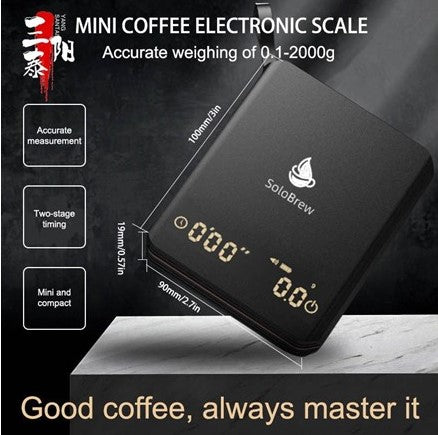 SOLOBREW ESPRESSO SCALE USB RECHARGEABLE CN668 - BLACK Like New