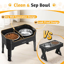 OIYEEFO 3 IN 1 Elevated Dog Bowls Mess Proof Raised 4 Height Adjustable - Black - Brand New