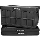 CLEVERMADE COLLAPSIBLE STORAGE BINS WITH LIDS, 46L 3 PACK, 75 LB, OBSIDIAN - Like New