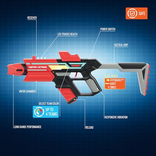 VAPOR STRIKE HYPERBURST BLASTERS 2 PLAYER - SHOOTERPACK - RED/BLUE - Like New