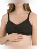 JOYSPUN MATERNITY COTTON-BLEND NURSING BRALETTE 2-PACK SIZE S - BLACK BROWN - Brand New