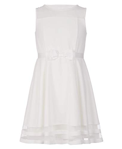 CDFDH02S Calvin Klein Girls' Fit and Flare Silhouette Dress Whipped Cream 8 - Brand New