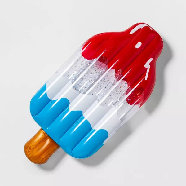 SUN SQUAD POPSICLE LOUNGE FLOAT WITH GLITTER - Like New