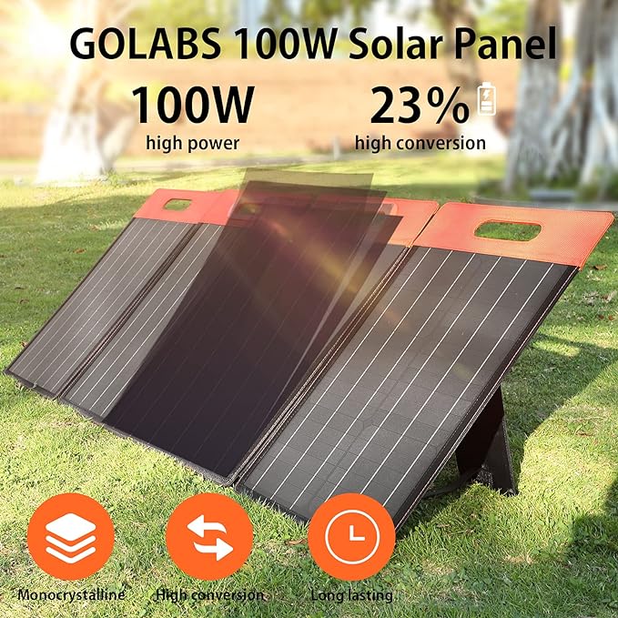 GOLABS SF60 Portable Solar Panel Monocrystalline Kickstand - Orange/Black - Like New