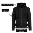 BLUE ICE MEN’S FLEECE-LINED FULL-ZIP HOODIE - SIZE: MEN M - BLACK - Brand New