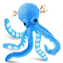 Playful Paws Octopus Dog Toys Dog Squeaky Toys Gifts Aggressive Chewers - Blue - Like New