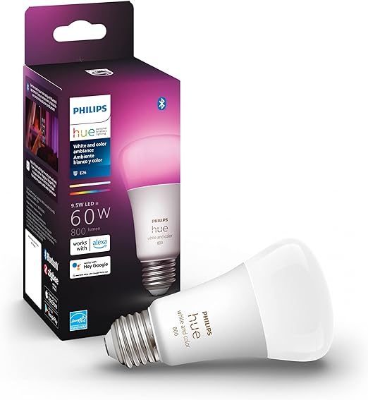 Philips Hue Smart 60W A19 LED White Color Ambiance 9290012575A - White/Clear Like New