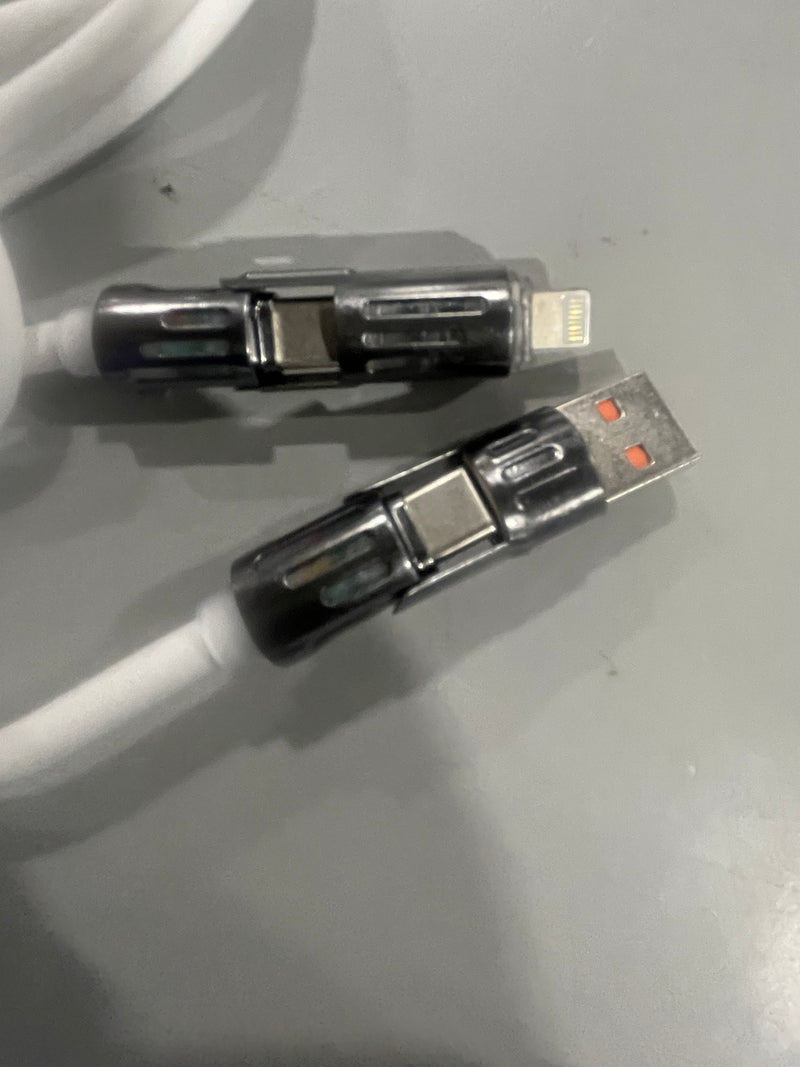 GENERIC 240W 2-IN-2 FAST DATA CABLE - WHITE - Like New