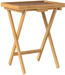 LIPPER INTERNATIONAL BAMBOO WOOD LIPPED FOLDING SNACK TABLE SET OF 2 - BAMBOO - Like New