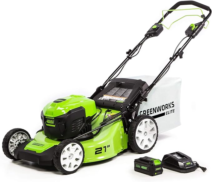 Greenworks 40V 21Inch Brushless Self-Propelled Mower 6AH Battery/Charger Green Like New