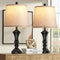 ROTTOGOON RETRO TABLE LAMPS SET OF 2 NIGHTSTAND LAMP FOR BEDROOM VINTAGE RUSTIC - Like New