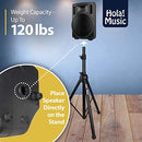 HOLA! MUSIC PAIR OF PA SPEAKER STANDS, PROFESSIONAL HEAVY-DUTY HPS-500PA - BLACK - Like New