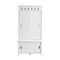 SPOFLYINN MODERN HALL TREE WITH SLIDING DOORS STORAGE CABINET WITH BENCH - WHITE - Like New