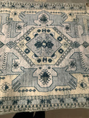 KATHY IRELAND HOME 27X45 FLANNEL WASHABLE RUG - BLUE WHITE BEIGE - Brand New