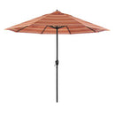 CALIFORNIA UMBRELLA 9' RD ALUMINUM PATIO UMBRELLA CRANK LIFT BLACK RUBY STRIPE - Like New