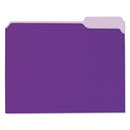 UNIVERSAL TOP TAB INTERIOR FILE FOLDERS LETTER SIZE ASSORTED POSITION - VIOLET - Like New