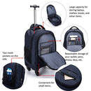Racini Nylon Rolling Backpack Water-Resistant Traveling Wheeled Bag - Navy - Brand New