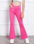 Tz006157 ZACLOTRE GIRLS FLARE V CROSSOVER YOGA PANTS - SIZE 13-14 - HOT PINK - Brand New