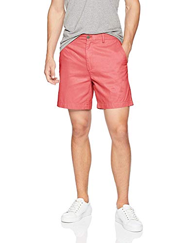 AMAZON ESSENTIALS MEN'S SLIM-FIT 7" CHINO SHORT MEN, SIZE 32, RASPBERRY RED - Brand New