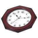 CLOCKSWISE QUICKWAY IMPORTS BROWN MODERN OCTAGON SHAPED WOOD-LOOKING PLASTIC - Like New