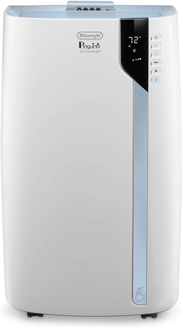 De'Longhi PACEX390UVcare-6AL WH PAC Portable AC, 14000 BTU + UV CARE- White/BLUE - Like New