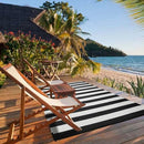 Strickland Home Outdoor Rug 6 x9 ft, Plastic Rug for Patio, Black & White - Brand New