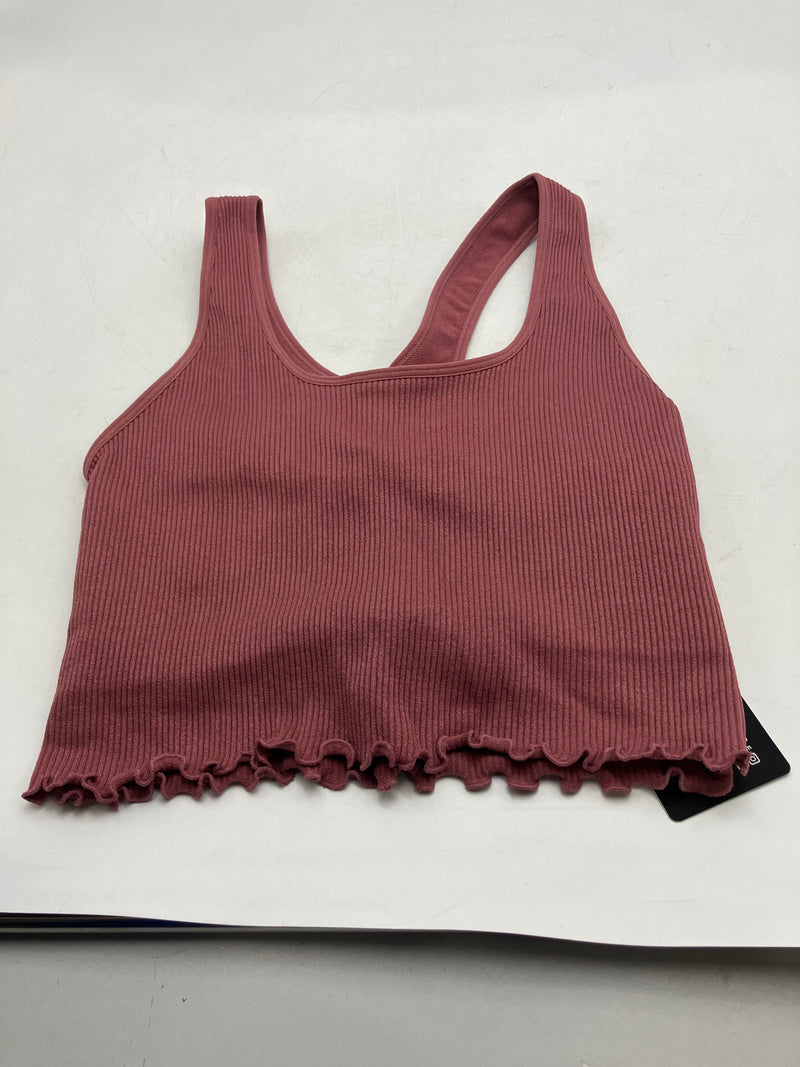 90 DEGREE BY REFLEX WOMEN CROP TANK TOP, SPORT BRA BUILT IN - SIZE:M - DECO ROSE - Brand New