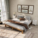 DOLONM SOLID WOOD PLATFORM BED 12 INCH WOODEN BED FRAME KING - Scratch & Dent