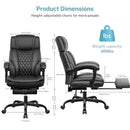 BESTGLORY EXECUTIVE LEATHER OFFICE CHAIR BIG TALL OFFICE CHAIR FOOTREST - BLACK - Like New