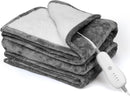 JAQUETEA Heated Flannel Sherpa Blanket Electric Throw 50"x60" - GREY Like New