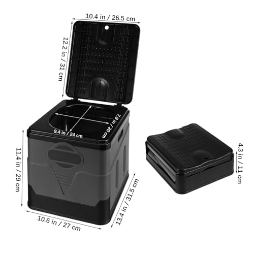 ZERODEKO PORTABLE FOLDING TOILET FOR ADULTS COMPACT CAMPING TOILET BLACK/GRAY - Brand New