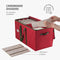 ZOBER LARGE CHRISTMAS ORNAMENT STORAGE BOX - DUAL ZIPPER - RED - Brand New