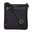 ESTALON WOMEN'S REAL LEATHER CROSSBODY PURSE ADJUSTABLE SLING STRAP -MEDIUM-BLK - Like New